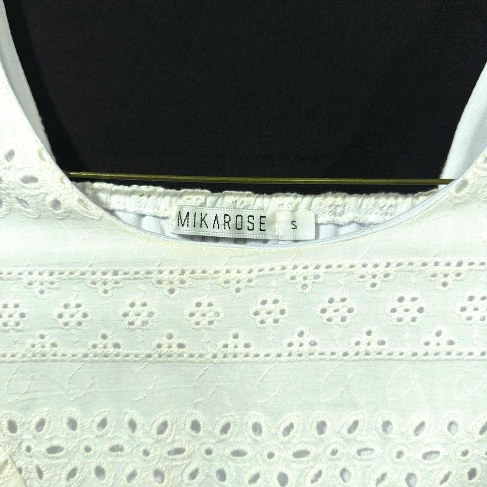 Mikarose Women's White Knit Floral Dress‎ with Pockets Size Small - Picture 3 of 6